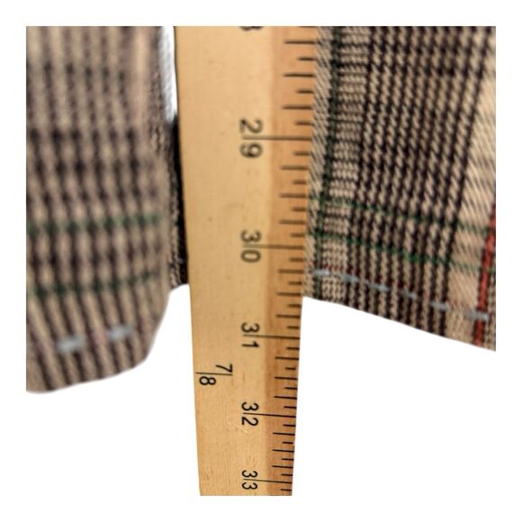 Two Ten Ten Five BIYA Johnny Was Plaid Embroidered Pants Sz 4 Low Rise Brown - Picture 5 of 11